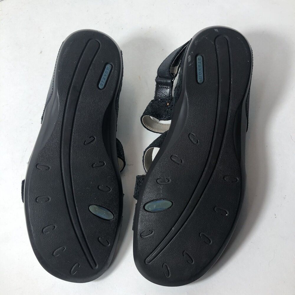 Aravon Sandals Womens Size 8 Comfort X Strap Ankle Black Snake Print D - Picture 10 of 10
